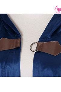 Choàng Có Nón Vải Nhung Khoen Tròn - Xanh Dương