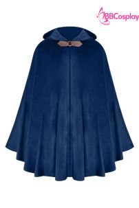 Choàng Có Nón Vải Nhung Khoen Tròn - Xanh Dương