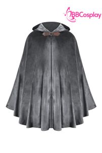 Choàng Có Nón Dáng Ngắn Khoen Tròn - Màu Đen