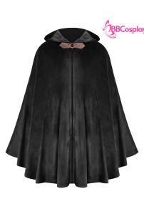 Choàng Có Nón Dáng Ngắn Khoen Tròn - Màu Đen