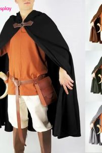 Choàng Có Nón Dáng Ngắn Khoen Tròn - Màu Đen