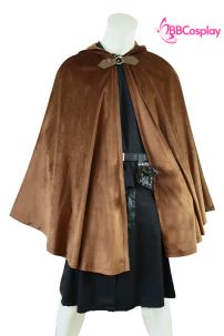 Choàng Khoác Phù Thuỷ Pháp Sư Nâu Nhung Có Khoen