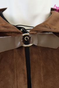 Choàng Khoác Phù Thuỷ Pháp Sư Nâu Nhung Có Khoen