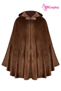 Choàng Khoác Phù Thuỷ Pháp Sư Nâu Nhung Có Khoen