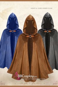 Choàng Khoác Phù Thuỷ Pháp Sư Nâu Nhung Có Khoen