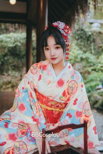 Áo Yukata Nhà Hàng Trà Đạo Nhật Tặng Kèm Thắt Lưng