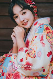 Áo Yukata Nhà Hàng Trà Đạo Nhật Tặng Kèm Thắt Lưng