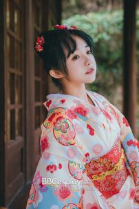 Áo Yukata Nhà Hàng Trà Đạo Nhật Tặng Kèm Thắt Lưng