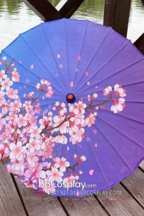 Dù Vải Tím Xanh Hoa