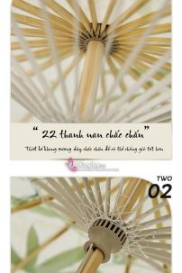 Dù Vải Trắng Sơn Thuỷ - Cá Chép Và Hoa Sen