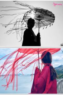 Dù Trắng Nhánh Tre Size 82Cm