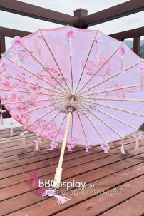 Ô Dù Vải Chụp Ảnh Cán Tre