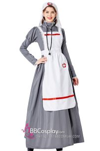 Váy Nữ Y Tá Màu Xám Halloween