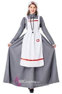 Váy Nữ Y Tá Màu Xám Halloween