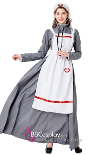 Váy Nữ Y Tá Màu Xám Halloween