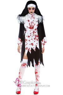 Trang Phục Nữ Sát Nhân Ma Sơ Bàn Tay Máu Halloween