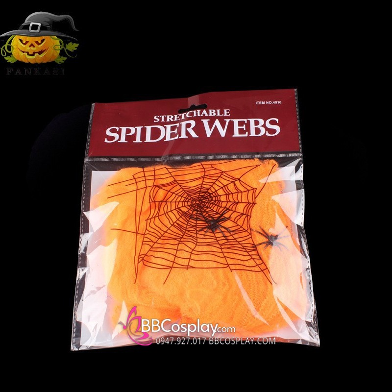 Tơ Nhện Decor Màu Cam trang trí halloween