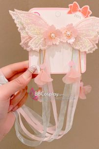 Cặp Kẹp Tóc Bướm Xinh Tone Hồng