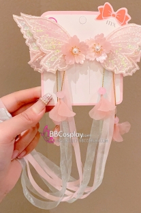 Cặp Kẹp Tóc Bướm Xinh Tone Hồng