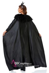 Váy Hoá Trang Phù Thuỷ Màu Đen Phối Lông Vũ Quyến Rũ
