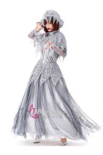 Đồ Cô Dâu Ma Tone Xám Có Kèm Nón