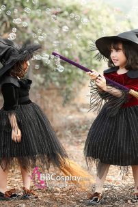 Đầm Hoá Trang Halloween Nhân Vật Phù Thuỷ Cho Bé Gái