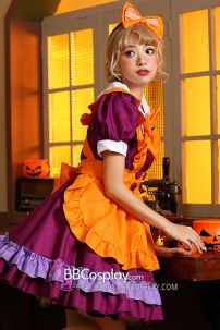 Trang Phục Maid Cam Phối Tím - Maid Bí Ngô