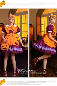 Trang Phục Maid Cam Phối Tím - Maid Bí Ngô