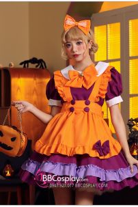 Trang Phục Maid Cam Phối Tím - Maid Bí Ngô