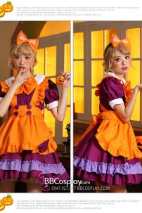 Trang Phục Maid Cam Phối Tím - Maid Bí Ngô