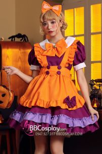 Trang Phục Maid Cam Phối Tím - Maid Bí Ngô