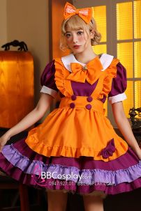 Trang Phục Maid Cam Phối Tím - Maid Bí Ngô