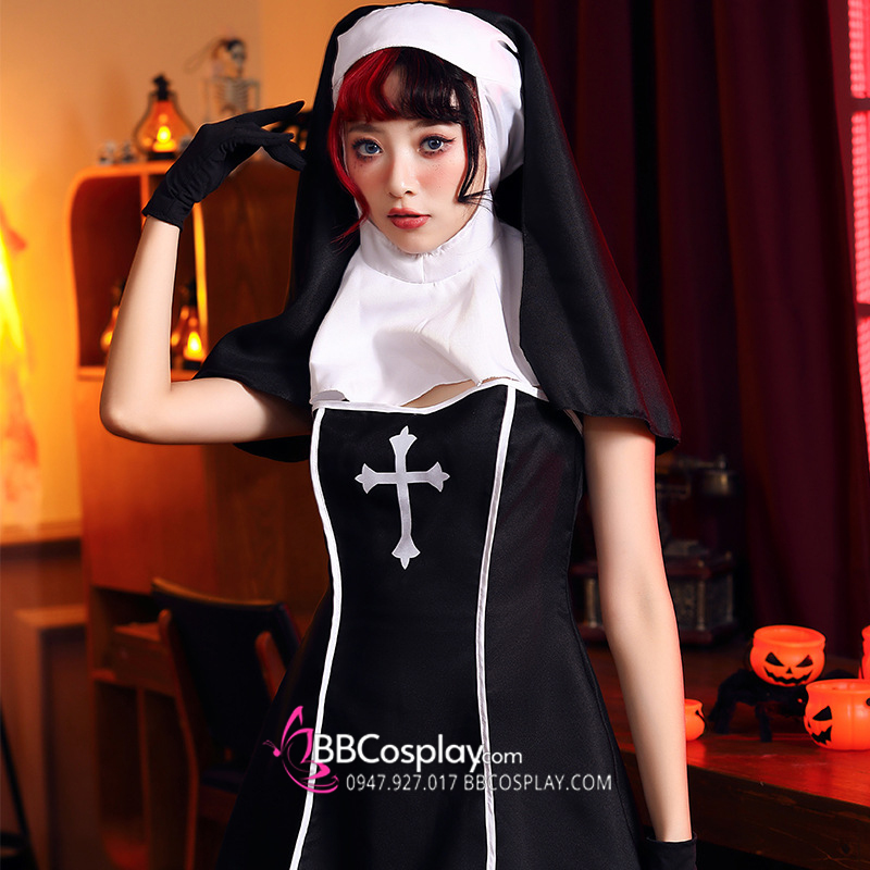 Váy Hoá Trang The Nun Sexy Halloween Gothic