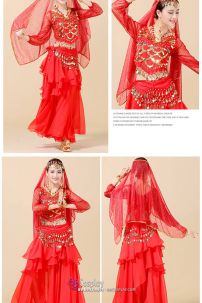 Đồ Cô Dâu Ấn Độ Đỏ Tay Dài Kim Tuyến