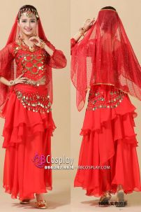 Đồ Cô Dâu Ấn Độ Đỏ Tay Dài Kim Tuyến