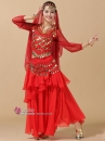 Trang Phục Cô Dâu Ấn Độ Đỏ Tay Dài Kim Tuyến