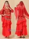 Trang Phục Cô Dâu Ấn Độ Đỏ Tay Dài Kim Tuyến