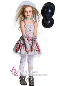 Đầm Cô Dâu Halloween Dáng Ngắn Cho Bé