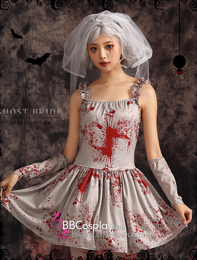 Váy Hoá Trang Lễ Hội Halloween Costume Ghosts Brides Zombie Scary Bloody