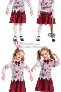Trang Phục Hoá Trang Ma Nữ Sinh Cho Bé Gái Lễ Hội Halloween