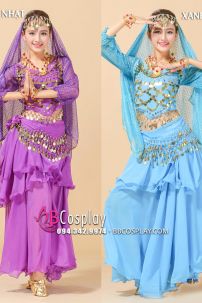 Đồ Cô Dâu Ấn Độ Vàng Tay Dài Kim Sa