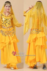 Đồ Cô Dâu Ấn Độ Vàng Tay Dài Kim Sa