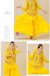 Đồ Cô Dâu Ấn Độ Vàng Tay Dài Kim Sa