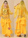 Trang Phục Cô Dâu Ấn Độ Vàng Tay Dài Kim Sa