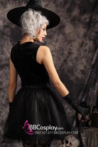 Đầm Hoá Trang Phù Thuỷ Có Kèm Choàng Vai