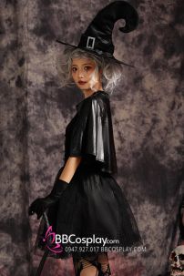 Đầm Hoá Trang Phù Thuỷ Có Kèm Choàng Vai