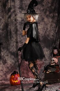 Đầm Hoá Trang Phù Thuỷ Có Kèm Choàng Vai