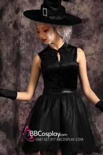 Đầm Hoá Trang Phù Thuỷ Có Kèm Choàng Vai