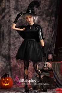 Đầm Hoá Trang Phù Thuỷ Có Kèm Choàng Vai