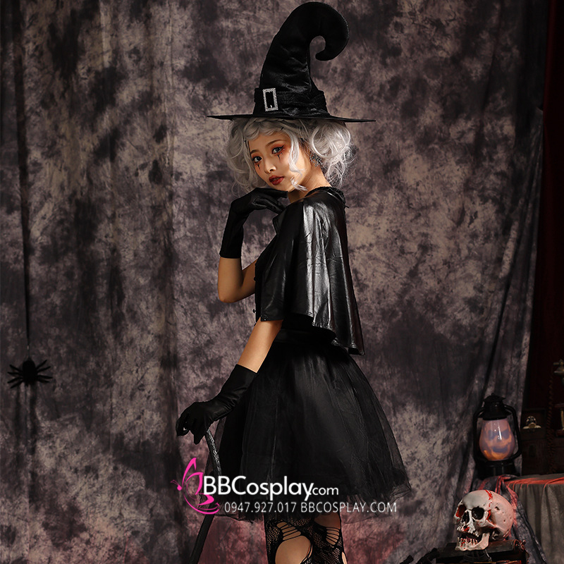 Fancy【bán chạy】 2023 cô gái trang phục phù thủy Halloween trẻ em váy  cosplay với